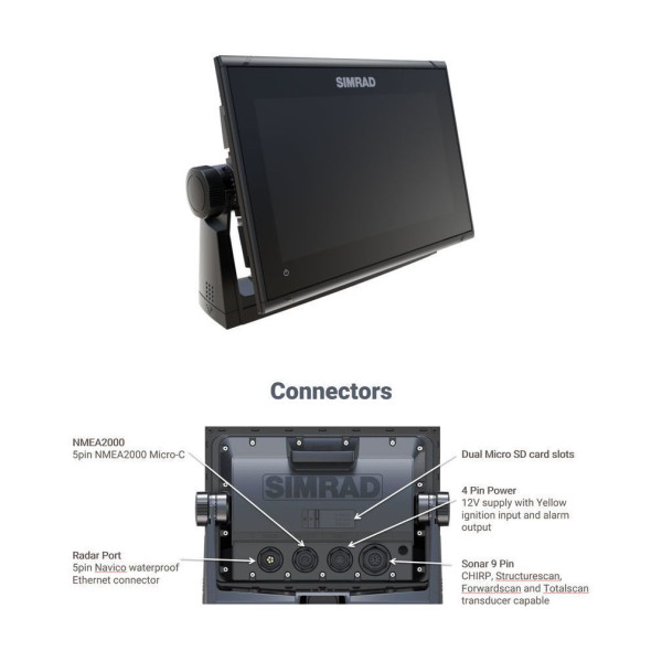 Simrad GO 9 XSE ROW Fishfinder/Chartplotter with 9-inch Active Imaging 3-in-1 Transducer