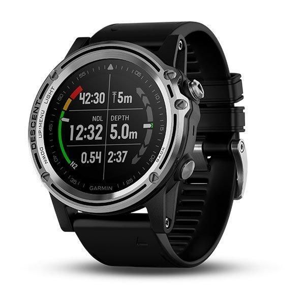 Смарт-часы Garmin Descent Mk1 Silver Sapphire с черным ремешком