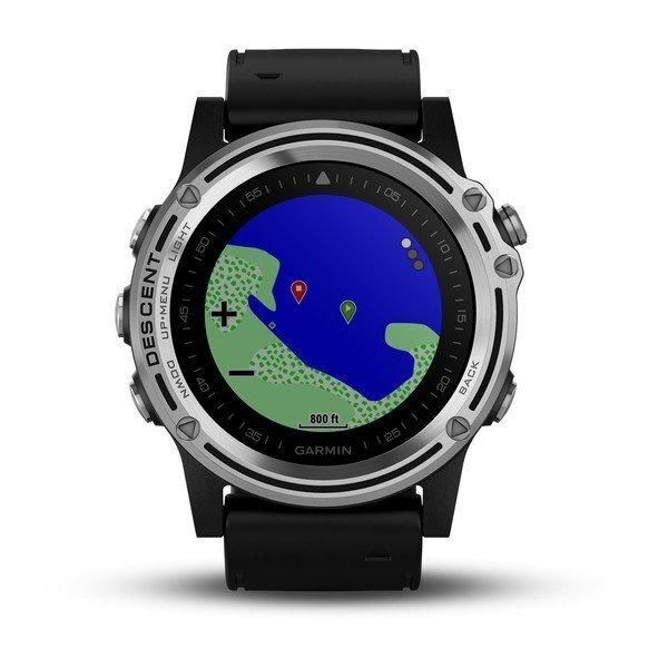 Смарт-часы Garmin Descent Mk1 Silver Sapphire с черным ремешком
