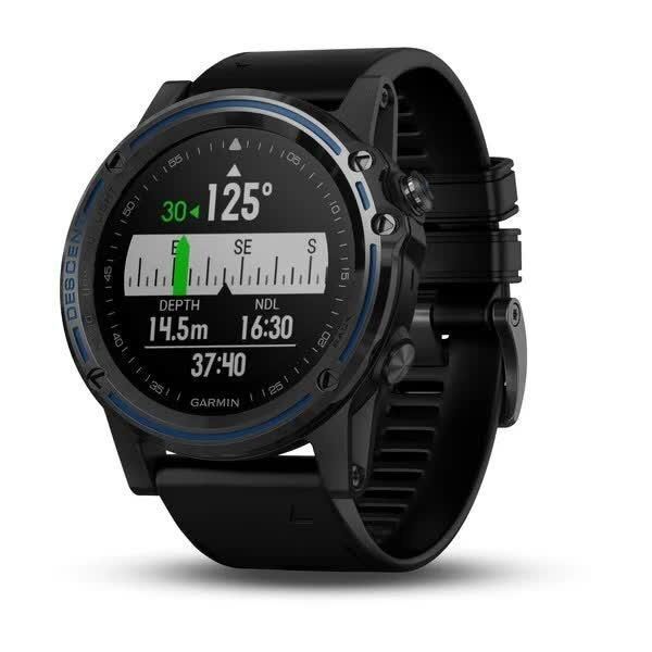 Смарт-годинник Garmin Descent Mk1 сірі Sapphire з чорним ремінцем