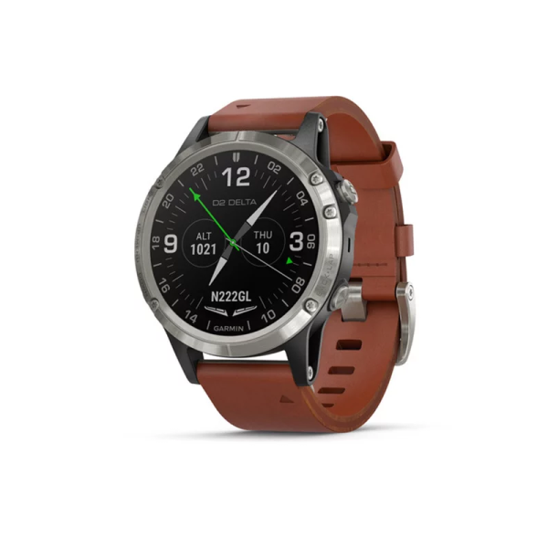 Garmin D2 Delta Smartwatch with Brown Leather Band