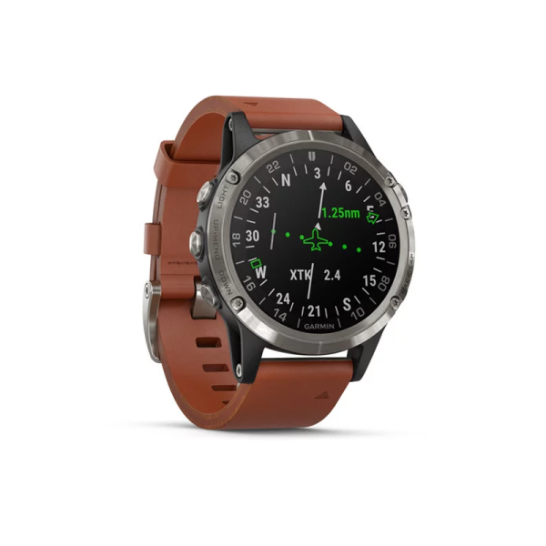Garmin D2 Delta Smartwatch with Brown Leather Band