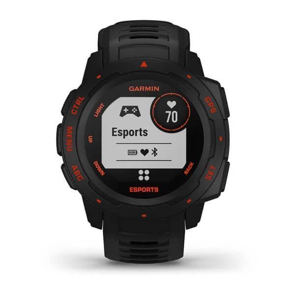 Смарт-годинник Garmin Instinct Esports Black Lava на чорному ремінці