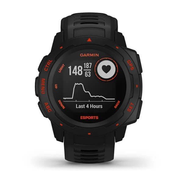 Смарт-годинник Garmin Instinct Esports Black Lava на чорному ремінці