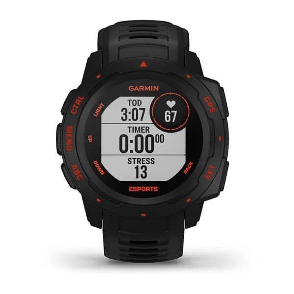 Смарт-годинник Garmin Instinct Esports Black Lava на чорному ремінці
