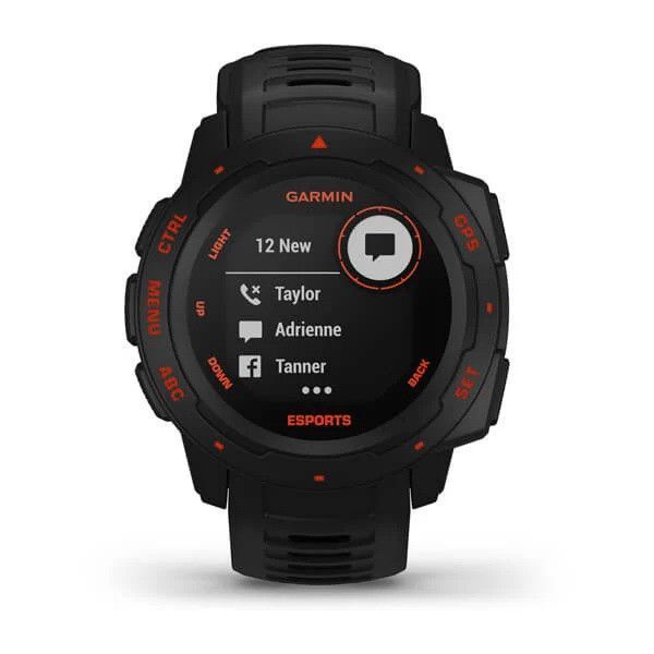 Смарт-годинник Garmin Instinct Esports Black Lava на чорному ремінці