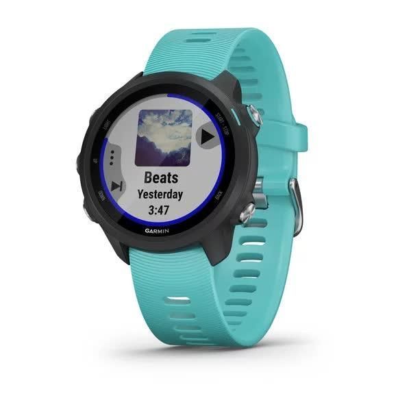 Garmin Forerunner 245 Music Smartwatch, Black/Turquoise
