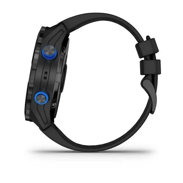Смарт-годинник Descent Mk2i Carbon Grey титановий DLC з чорним силіконовим ремінцем у комплекті з передавачем Descent T1