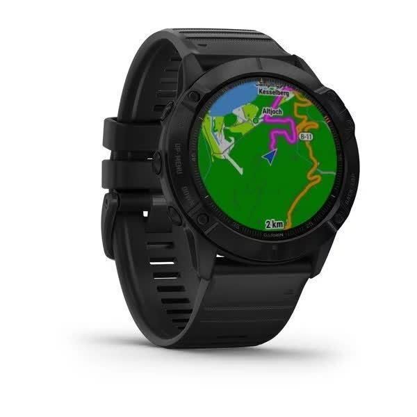 Garmin Fenix ​​6X Pro smartwatch in black with a black strap