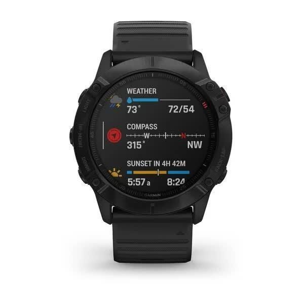 Garmin Fenix ​​6X Pro smartwatch in black with a black strap