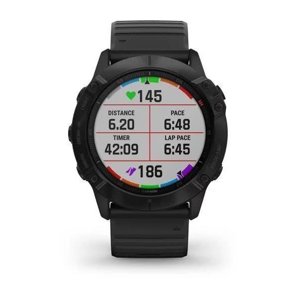 Garmin Fenix ​​6X Pro smartwatch in black with a black strap