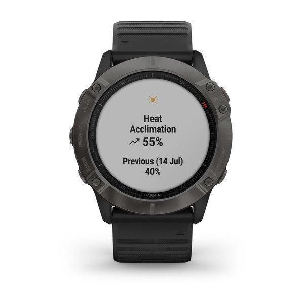 Смарт-годинник Garmin Fenix ​​6X Sapphire Carbon Grey DLC з чорним ремінцем
