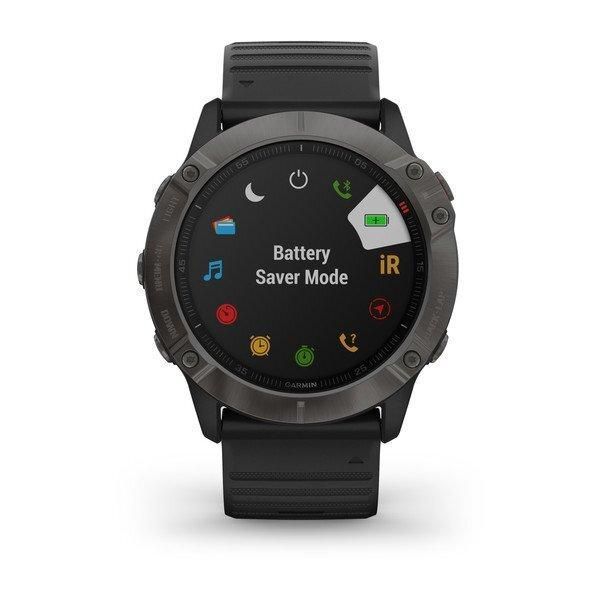 Смарт-годинник Garmin Fenix ​​6X Sapphire Carbon Grey DLC з чорним ремінцем