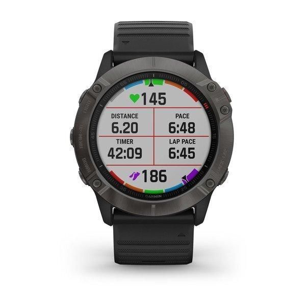 Смарт-годинник Garmin Fenix ​​6X Sapphire Carbon Grey DLC з чорним ремінцем