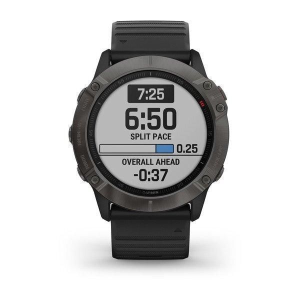 Смарт-годинник Garmin Fenix ​​6X Sapphire Carbon Grey DLC з чорним ремінцем