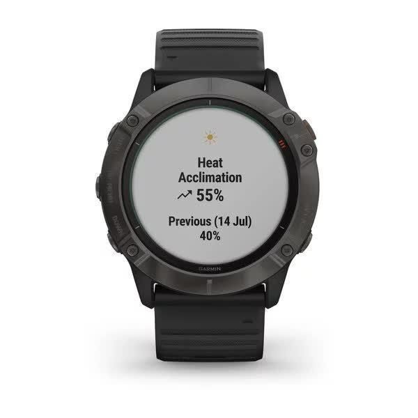 Смарт-часы Garmin Fenix 6X Pro Solar серые титановые DLC с черным ремешком