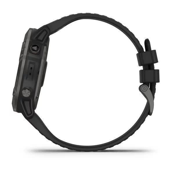 Смарт-часы Garmin Fenix 6X Pro Solar серые титановые DLC с черным ремешком