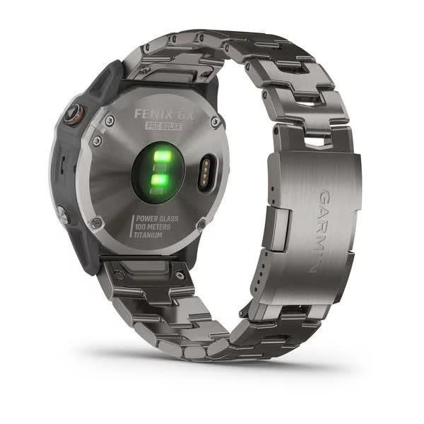 Garmin Fenix ​​6X Pro Solar Smartwatch in Titanium Silver with a Titanium Strap