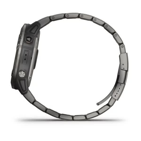 Garmin Fenix ​​6X Pro Solar Smartwatch in Titanium Silver with a Titanium Strap