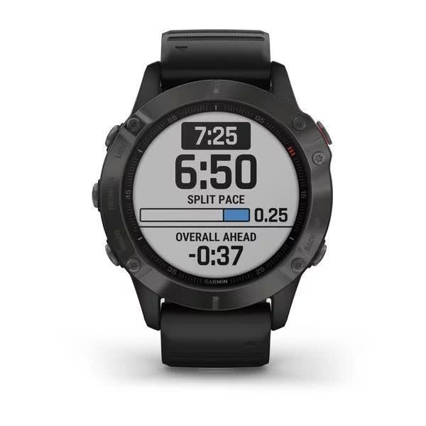 Garmin Fenix ​​6 Sapphire Smartwatch, Gray DLC Coating, with Black Strap