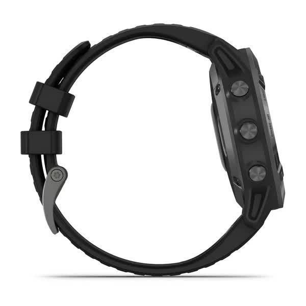 Garmin Fenix ​​6 Sapphire Smartwatch, Gray DLC Coating, with Black Strap