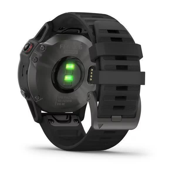 Garmin Fenix ​​6 Sapphire Smartwatch, Gray DLC Coating, with Black Strap