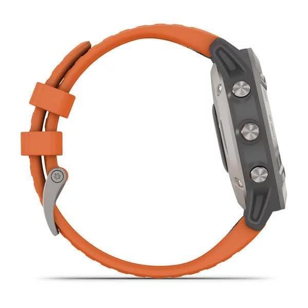 Garmin Fenix ​​6 Sapphire Titanium Smartwatch with Orange Band