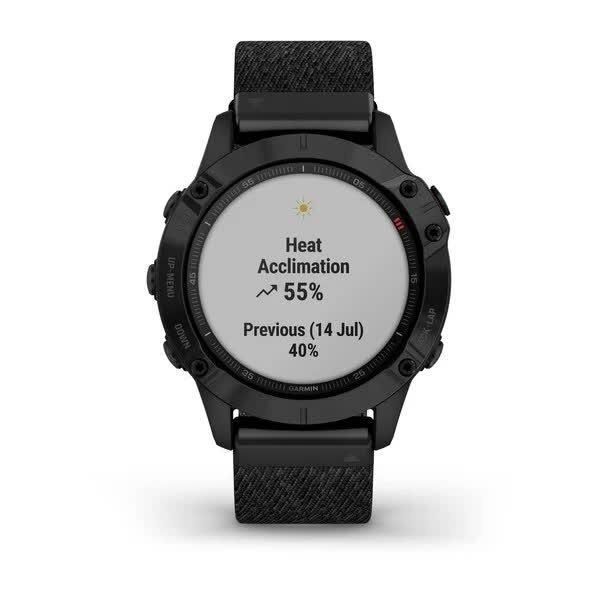 Смарт-годинник Garmin Fenix ​​6 Sapphire, чорне покриття DLC, з чорним плетеним ремінцем