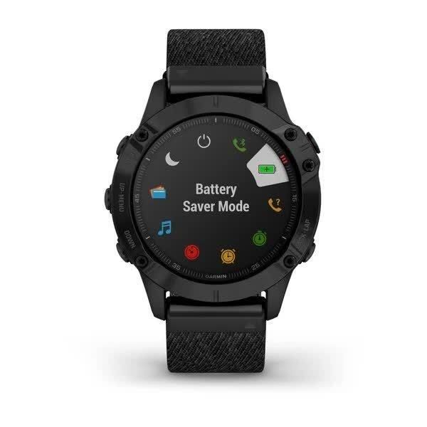 Смарт-годинник Garmin Fenix ​​6 Sapphire, чорне покриття DLC, з чорним плетеним ремінцем