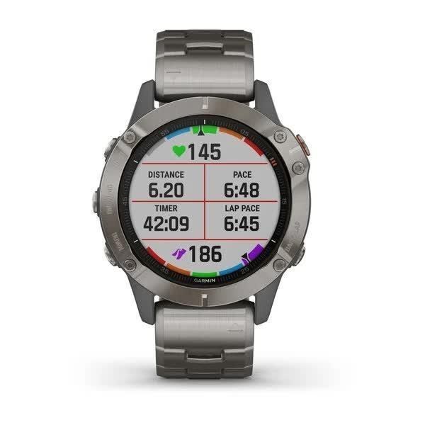Garmin Fenix ​​6 Sapphire Titanium Smartwatch with Titanium Strap