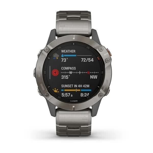 Garmin Fenix ​​6 Sapphire Titanium Smartwatch with Titanium Strap