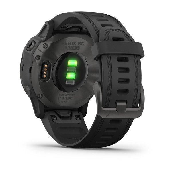 Смарт-часы Garmin Fenix 6S Sapphire серые с DLC-покрытием и с черным ремешком