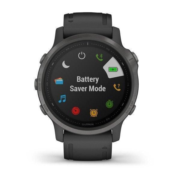 Смарт-часы Garmin Fenix 6S Sapphire серые с DLC-покрытием и с черным ремешком