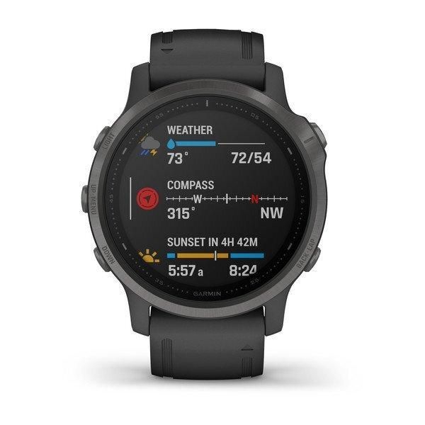 Смарт-часы Garmin Fenix 6S Sapphire серые с DLC-покрытием и с черным ремешком
