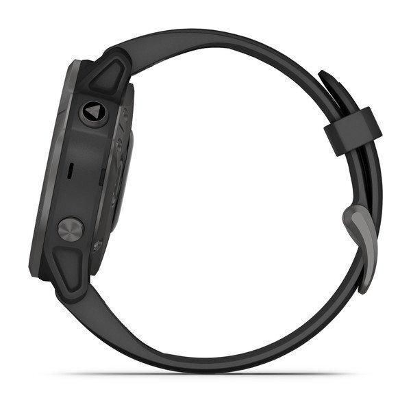 Смарт-часы Garmin Fenix 6S Sapphire серые с DLC-покрытием и с черным ремешком