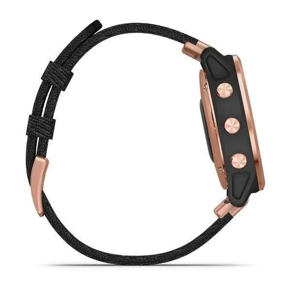 Garmin Fenix ​​6S Sapphire Smartwatch in Rose Gold with a Black Braided Strap
