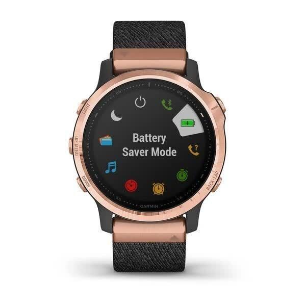 Garmin Fenix ​​6S Sapphire Smartwatch in Rose Gold with a Black Braided Strap