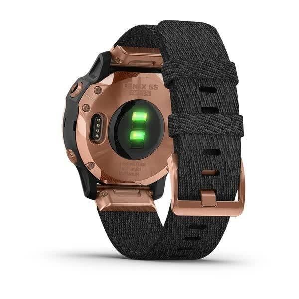 Garmin Fenix ​​6S Sapphire Smartwatch in Rose Gold with a Black Braided Strap