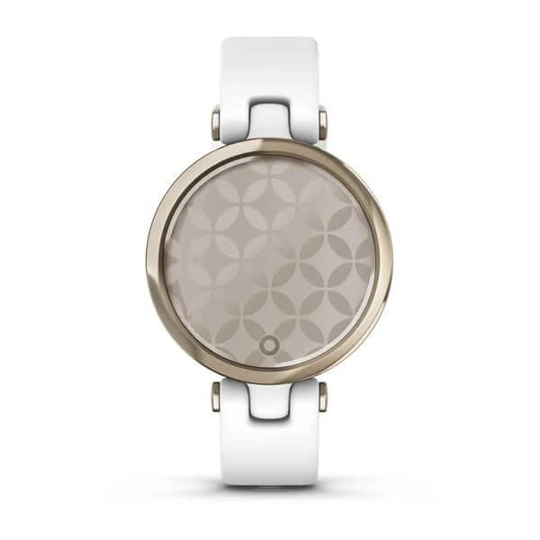 Смарт-годинник Garmin Lily Sport Cream Gold з білим корпусом та силіконовим ремінцем
