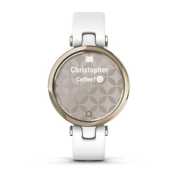 Смарт-годинник Garmin Lily Sport Cream Gold з білим корпусом та силіконовим ремінцем