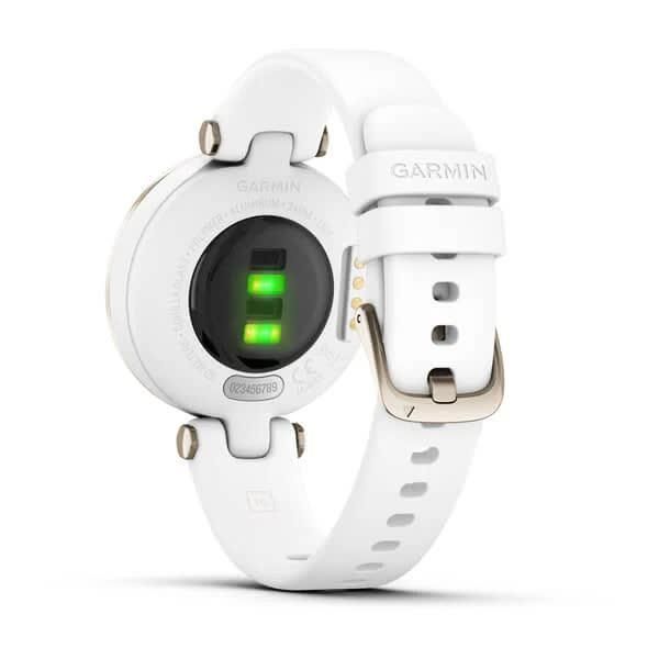 Смарт-годинник Garmin Lily Sport Cream Gold з білим корпусом та силіконовим ремінцем