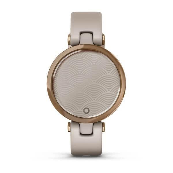Смарт-годинник Garmin Lily Sport Rose Gold зі світло-бежевим корпусом та силіконовим ремінцем