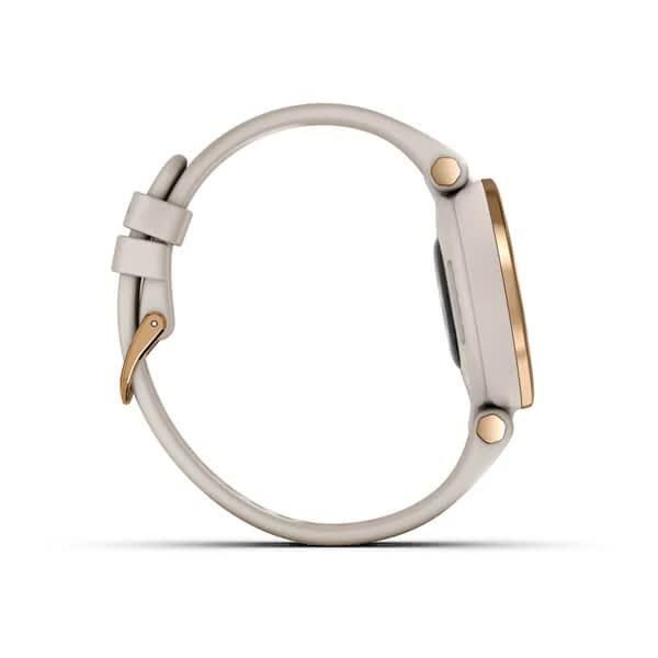 Смарт-годинник Garmin Lily Sport Rose Gold зі світло-бежевим корпусом та силіконовим ремінцем