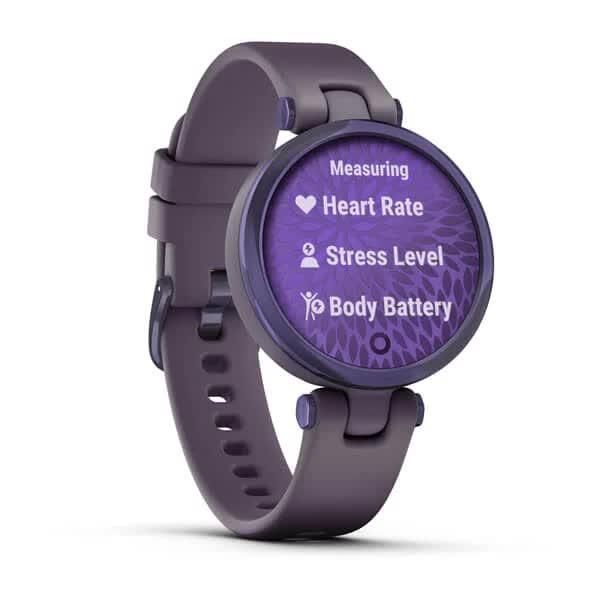 Смарт-годинник Garmin Lily Sport Midnight Orchid з темно-фіолетовим корпусом та силіконовим ремінцем