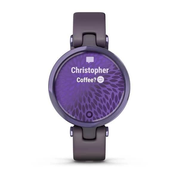 Смарт-годинник Garmin Lily Sport Midnight Orchid з темно-фіолетовим корпусом та силіконовим ремінцем