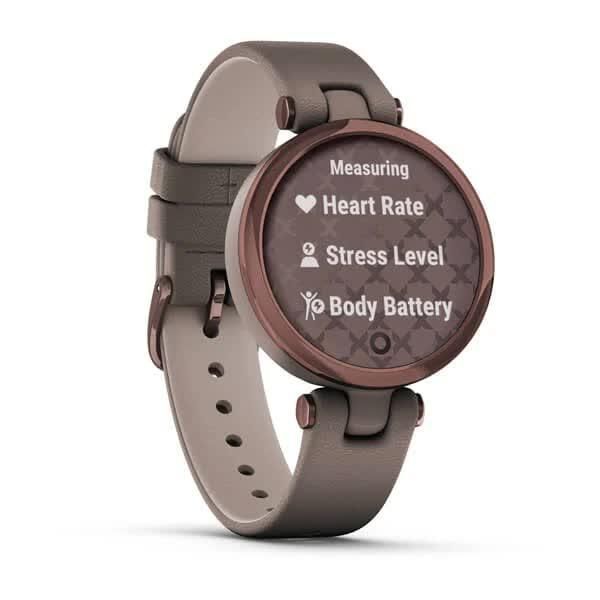 Смарт-годинник Garmin Lily Classic Dark Bronze з бежевим корпусом та ремінцем з італійської шкіри