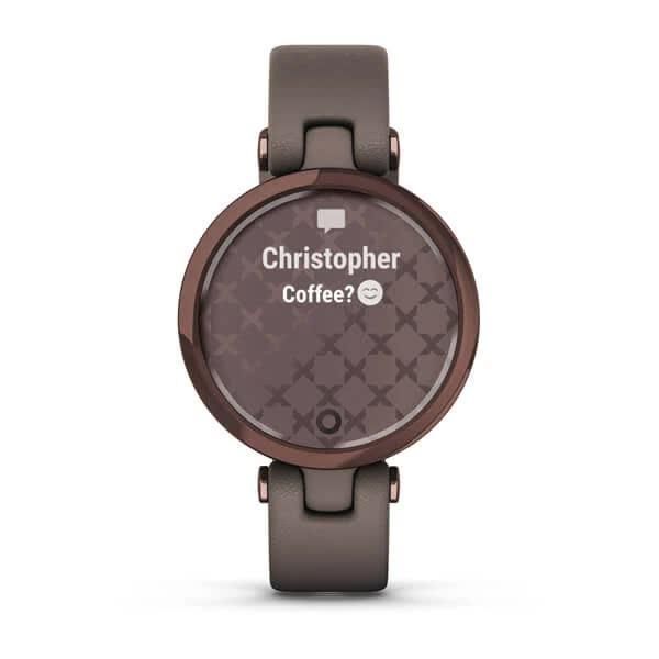 Смарт-годинник Garmin Lily Classic Dark Bronze з бежевим корпусом та ремінцем з італійської шкіри