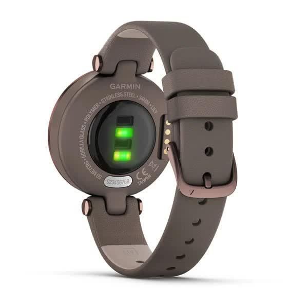 Смарт-годинник Garmin Lily Classic Dark Bronze з бежевим корпусом та ремінцем з італійської шкіри