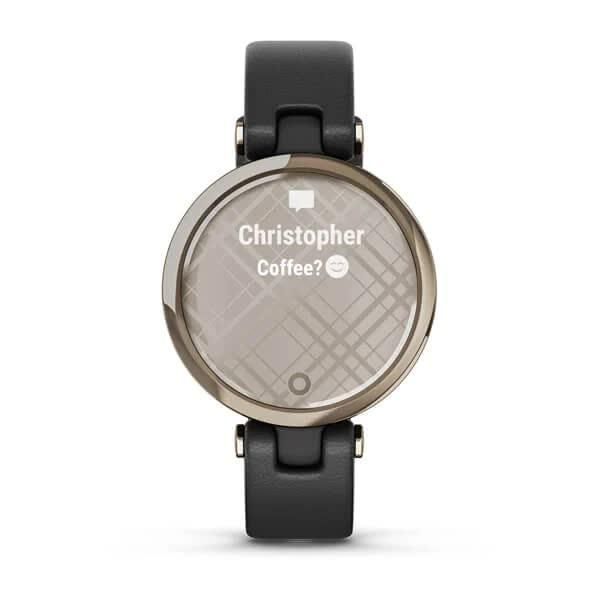 Смарт-годинник Garmin Lily Classic Cream Gold з чорним корпусом та ремінцем з італійської шкіри