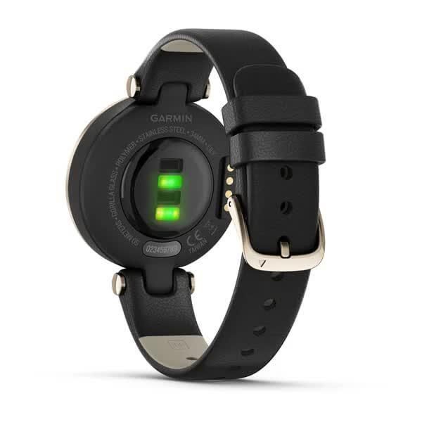 Смарт-годинник Garmin Lily Classic Cream Gold з чорним корпусом та ремінцем з італійської шкіри